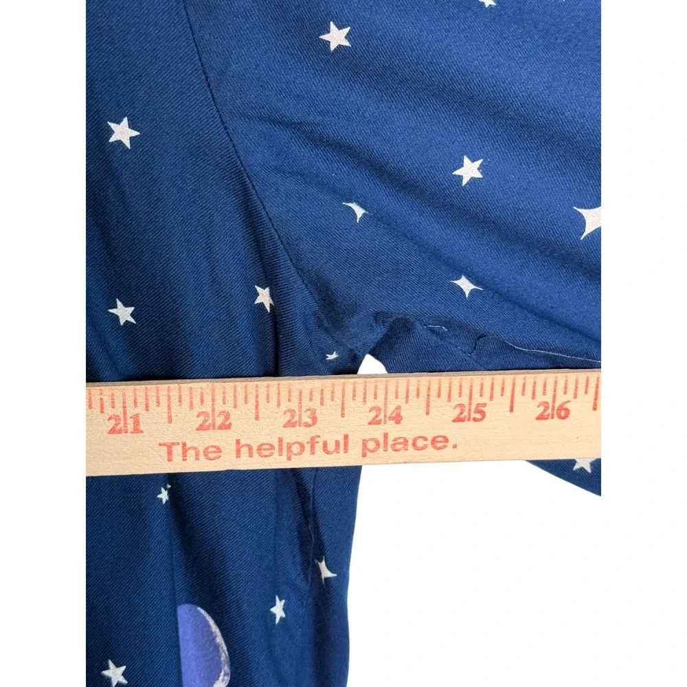 Victoria's Secret Celestial Pajama Top Stars Moon Button Front Sleep Shirt L‎